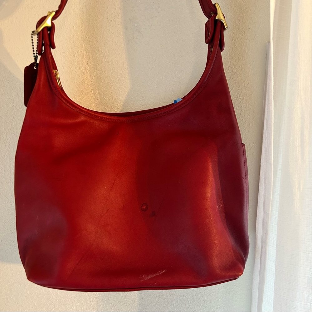 Coach Vintage Red Legacy hobo leather